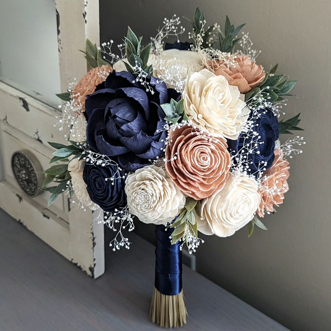 Ivory Roses & Baby's Breath Bridal Bouquet – Bunches Direct USA