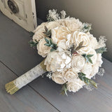 Ivory Bouquet with Baby's Breath and Greenery