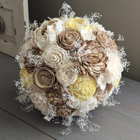 Nude, Natural, and Ivory with Light Yellow Accents Bouquet with Baby's Breath