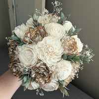 Natural and Ivory Bouquet with Baby's Breath and Greenery