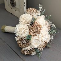 Natural and Ivory Bouquet with Baby's Breath and Greenery