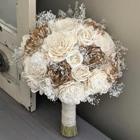 Ivory and Natural Bouquet with Baby's Breath