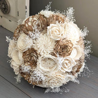 Ivory and Natural Bouquet with Baby's Breath