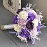 Purple, Plum, Lilac, and Ivory Bouquet with Lavender and Baby's Breath