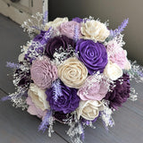 Purple, Plum, Lilac, and Ivory Bouquet with Lavender and Baby's Breath