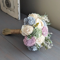 Sage, Lilac, Dusty Blue, and Ivory Bouquet with Baby's Breath and Greenery