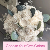 Custom Choose Your Own Colors Bouquet with Baby's Breath and Eucalyptus Greenery