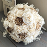 Ivory and Natural Bouquet with Baby's Breath