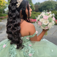 Sage, Blush, and Ivory Bouquet with Baby's Breath and Greenery