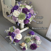 Purple, Eggplant, Meadow, Lilac, and Ivory Bouquet with Lavender and Baby's Breath