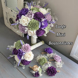 Purple, Eggplant, Meadow, Lilac, and Ivory Bouquet with Lavender and Baby's Breath