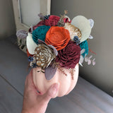 Medium Peachy Blush Floral Pumpkin