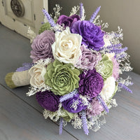 Purple, Eggplant, Meadow, Lilac, and Ivory Bouquet with Lavender and Baby's Breath