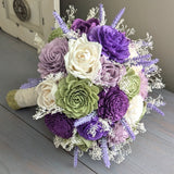 Purple, Eggplant, Meadow, Lilac, and Ivory Bouquet with Lavender and Baby's Breath