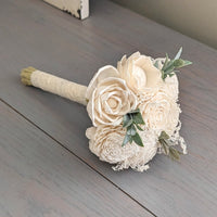 Ready to Ship All Ivory Bouquet with Baby's Breath and Greenery