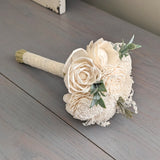 Ready to Ship All Ivory Bouquet with Baby's Breath and Greenery
