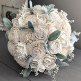 Ivory Bouquet with Baby's Breath and Lambs Ear Greenery