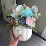 Large White Floral Pumpkin