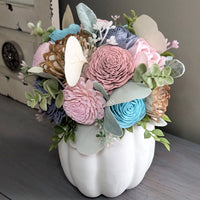 Large White Floral Pumpkin