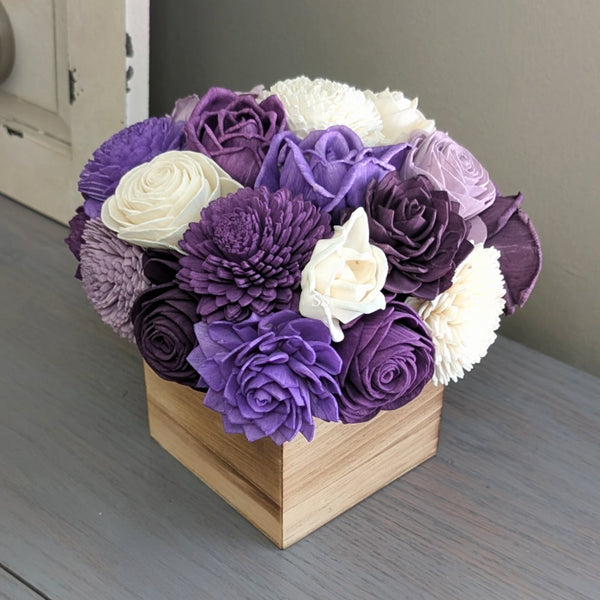Purple, Plum, Lilac, Eggplant, and Ivory Flower Box