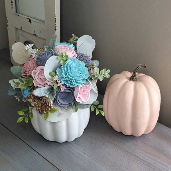 Custom Large Floral Pumpkin