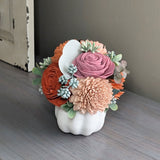 Small White Floral Pumpkin