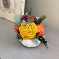 Mini White Floral Pumpkin