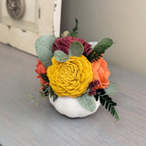 Mini White Floral Pumpkin