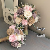 Blush, Rose Quartz, Nude, and Ivory Bouquet with Baby's Breath and Greenery