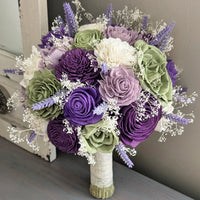 Purple, Eggplant, Meadow, Lilac, and Ivory Bouquet with Lavender and Baby's Breath