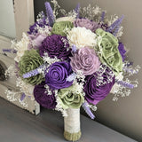 Purple, Eggplant, Meadow, Lilac, and Ivory Bouquet with Lavender and Baby's Breath