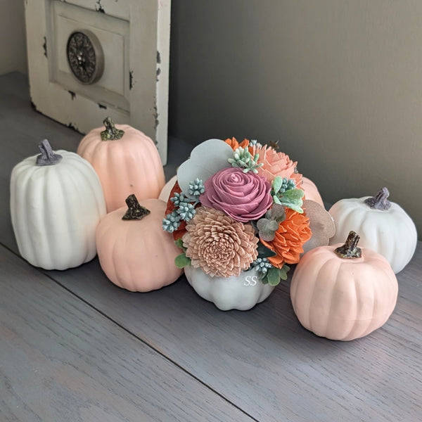 Custom Small Floral Pumpkin