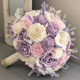 Lilac and Ivory with Blush Accents Bouquet with Lavender and Baby's Breath