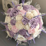 Lilac and Ivory with Blush Accents Bouquet with Lavender and Baby's Breath