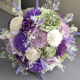 Purple, Eggplant, Meadow, Lilac, and Ivory Bouquet with Lavender and Baby's Breath