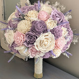 Lilac and Ivory with Blush Accents Bouquet with Lavender and Baby's Breath
