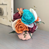 Small Peach Floral Pumpkin