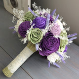 Purple, Eggplant, Meadow, Lilac, and Ivory Bouquet with Lavender and Baby's Breath