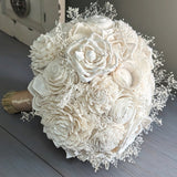 All Ivory Bouquet with Baby's Breath