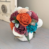 Small White Floral Pumpkin