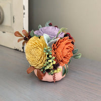 Mini Peach Floral Pumpkin