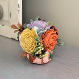 Mini Peach Floral Pumpkin
