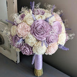 Lilac and Ivory with Blush Accents Bouquet with Lavender and Baby's Breath