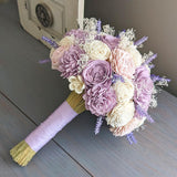 Lilac and Ivory with Blush Accents Bouquet with Lavender and Baby's Breath