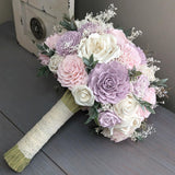 Blush, Lilac, and Ivory Bouquet with Baby's Breath and Greenery