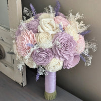 Lilac and Ivory with Blush Accents Bouquet with Lavender and Baby's Breath