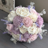 Lilac and Ivory with Blush Accents Bouquet with Lavender and Baby's Breath