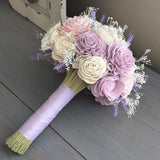 Lilac and Ivory with Blush Accents Bouquet with Lavender and Baby's Breath