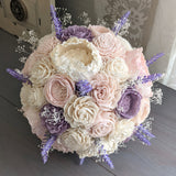 Blush, Lilac, and Ivory Bouquet with Lavender and Baby's Breath