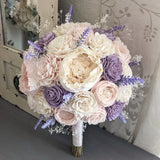 Blush, Lilac, and Ivory Bouquet with Lavender and Baby's Breath